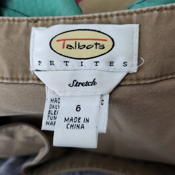 Talbots Womens Stretch Tan Tiered Midi Skirt Size 6 Petite Neutral Career Mature - Picture 5 of 9